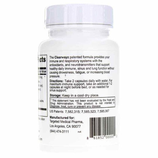 Clearwayz Natural Sinus & Lung Support, 30 Capsules, PTH