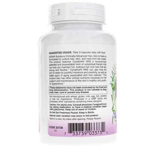 Clinically Advanced Hair, Skin & Nails, 90 Veg Capsules, NOW