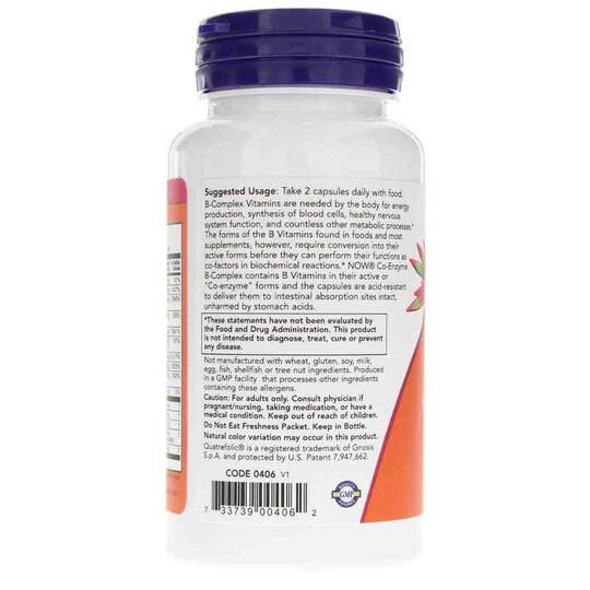 Co-Enzyme B-Complex, 60 Veg Capsules, NOW