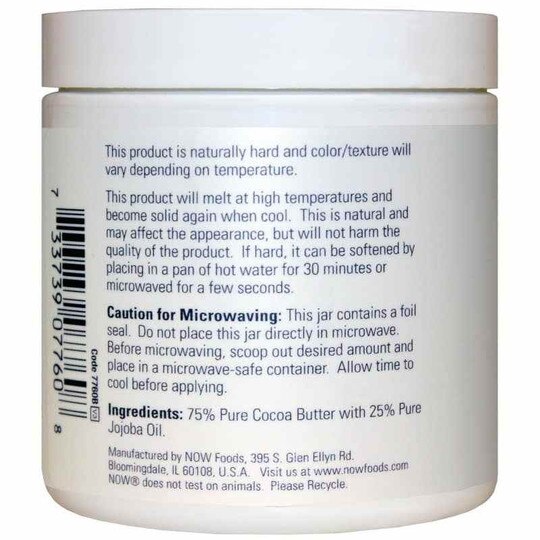 Cocoa Butter with Jojoba Oil, NOW Foods