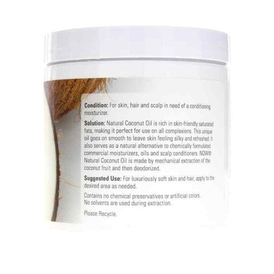 Coconut Oil Natural, 7 Oz, NOW