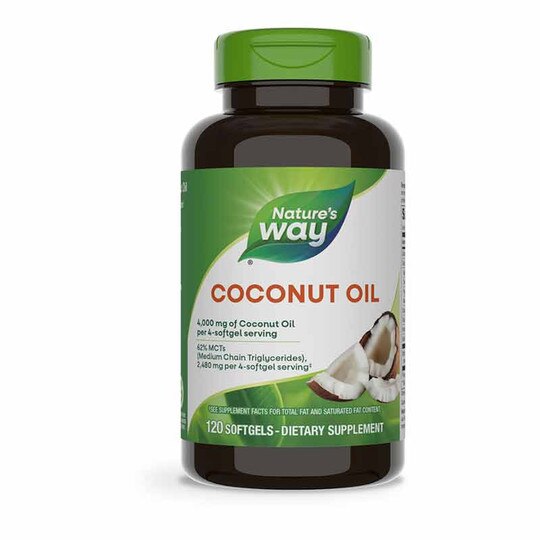 Coconut Oil Pure Extra Virgin, 120 Softgels, NWA