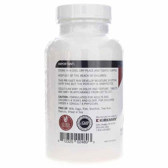 Coenzyme Q10 Chewable 100 Mg with Stevia, 120 Tablets, KRK