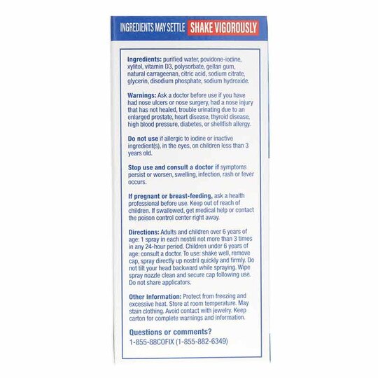 CofixRx Povidone-Iodine Nasal Solution, .34 Oz, CFX