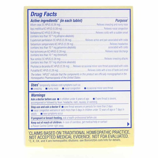 Coldcalm Cold Relief, 60 Tablets, BOR