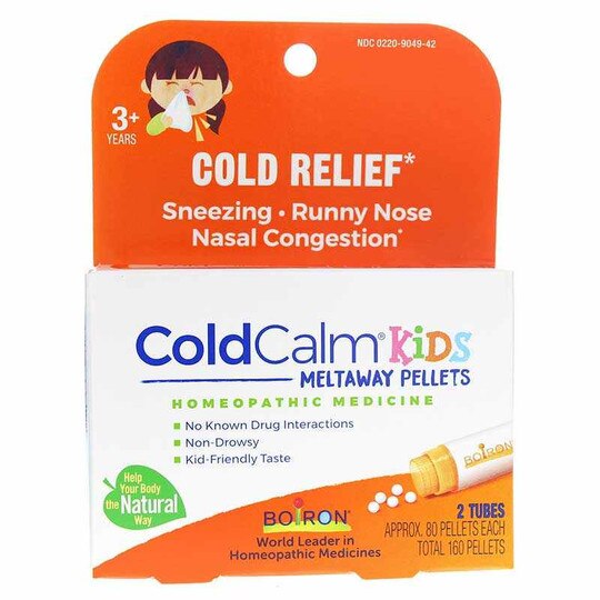 ColdCalm Kids Meltaway Pellets, 2 Tubes of 80, BOR