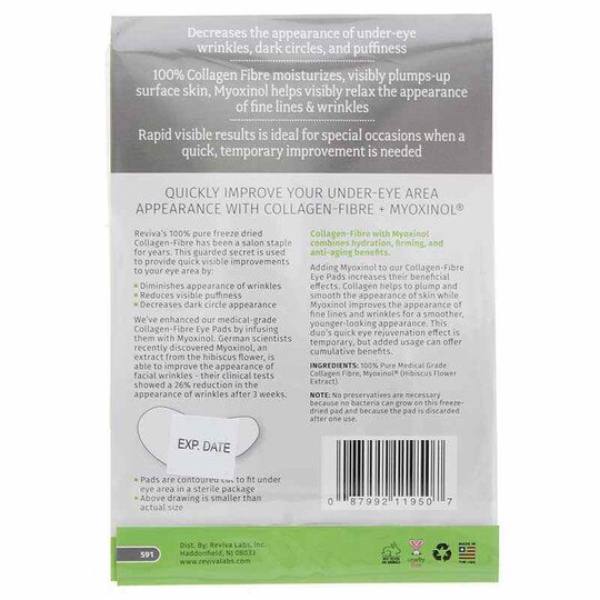 Collagen-Fibre Eye Pads, 3 Pair, RVL