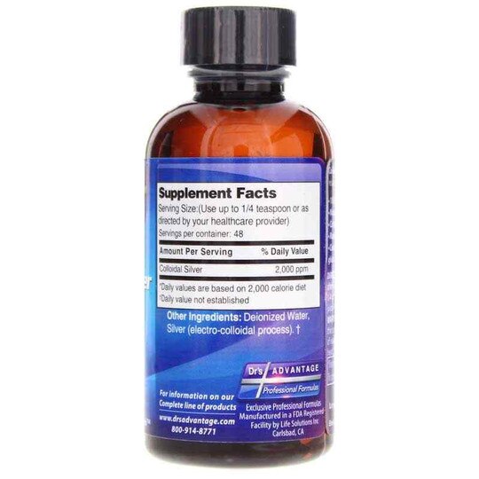 Colloidal Silver Liquid 2000 ppm, 2 Oz, DRA