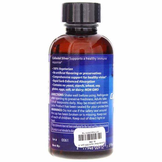 Colloidal Silver Liquid 2000 ppm, 2 Oz, DRA