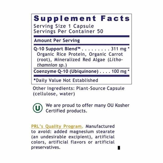 CoQ-10 100 Mg, 50 Veg Capsules, PRL