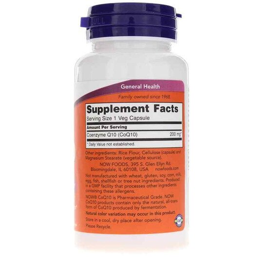CoQ10 200 Mg, 60 Veg Capsules, NOW