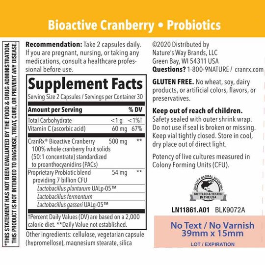 CranRx Women's Care with Probiotics, 60 Capsules, NWA
