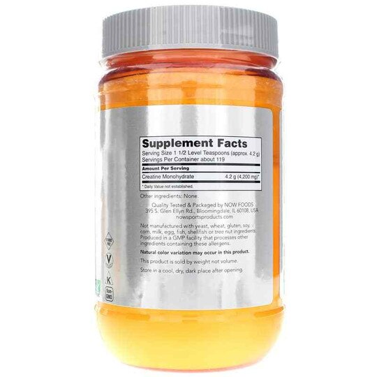 Creatine Monohydrate Micronized Pure Powder, 1.1 Lbs, NOW