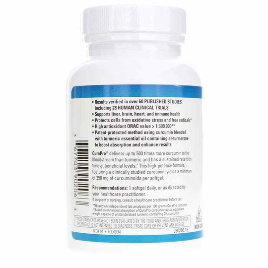 CuraPro 375 Mg, 60 Softgels, EUMD