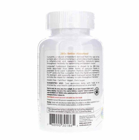 Curcumin Gummies Zero Sugar, 60 Gummies, NRN