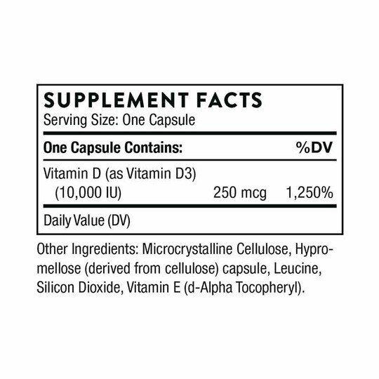 D-10,000, 60 Veg Capsules, THR
