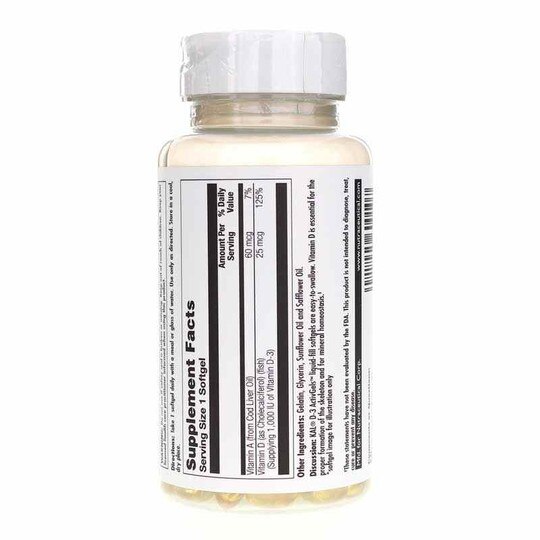 D-3 25 Mcg (1000 IU) ActivGels, 100 Softgels, KAL