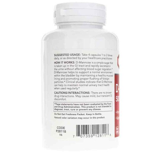 D-Mannose 500 Mg, 90 Veg Capsules, PFLB