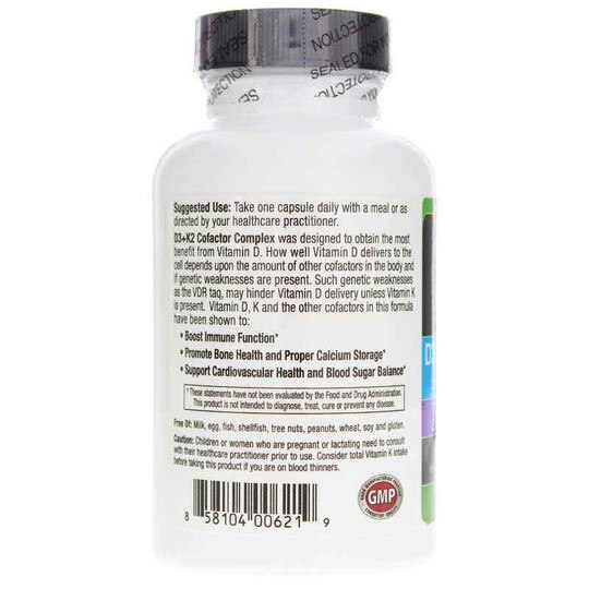 D3 + K2 Cofactor Complex, 60 Veg Capsules, NBX