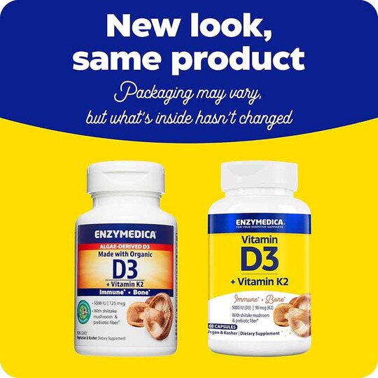 D3 + Vitamin K2, 60 Capsules, ENZ