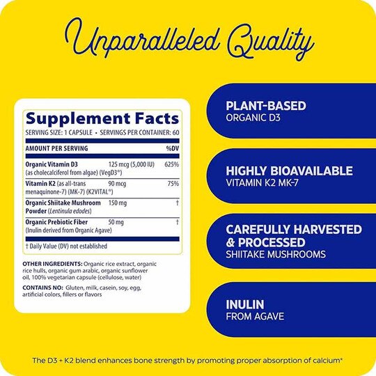 D3 + Vitamin K2, 60 Capsules, ENZ