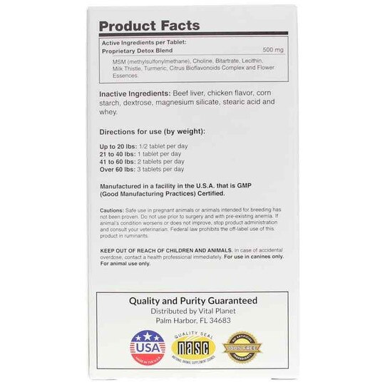 Daily Detox for Dogs Chewable Tablets , 60 Chewable Tab, VTP