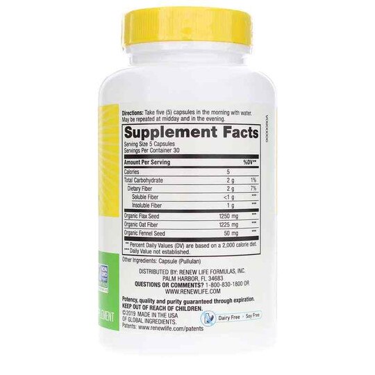 Daily Digestive Prebiotic Fiber, 150 Veg Capsules, RNL