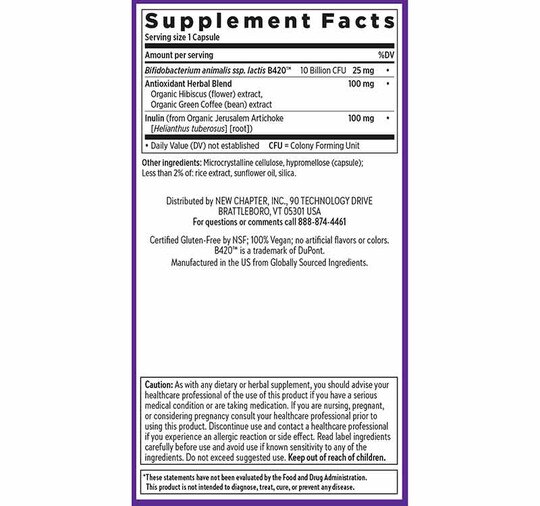 Daily Dual Biotic Probiotic + Prebiotic, 30 Vegan Capsules, NCH
