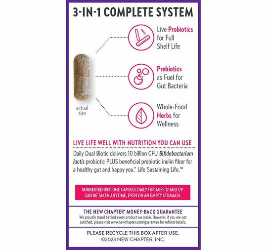 Daily Dual Biotic Probiotic + Prebiotic, 30 Vegan Capsules, NCH