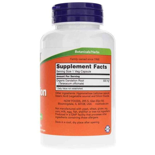 Dandelion Root 500 Mg, 100 Veg Capsules, NOW