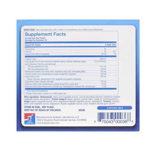 DeFlame Nutrition Pack, 30 Pouches, ANL