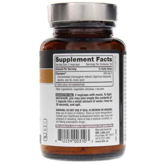 Deodorex with Champex Mushroom Extract, 60 Veg Capsules, QOL