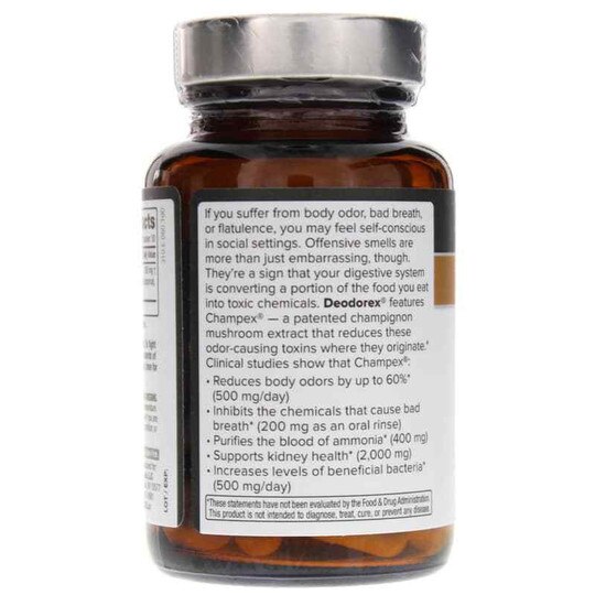 Deodorex with Champex Mushroom Extract, 60 Veg Capsules, QOL
