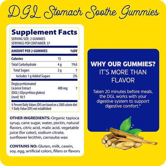 DGL Stomach Soothe Gummies, 74 Vegan Gummies, ENZ