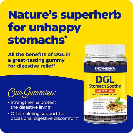 DGL Stomach Soothe Gummies, 74 Vegan Gummies, ENZ