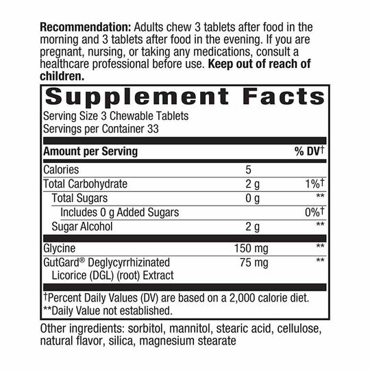 DGL Sugar Free, 100 Tablets, NWA