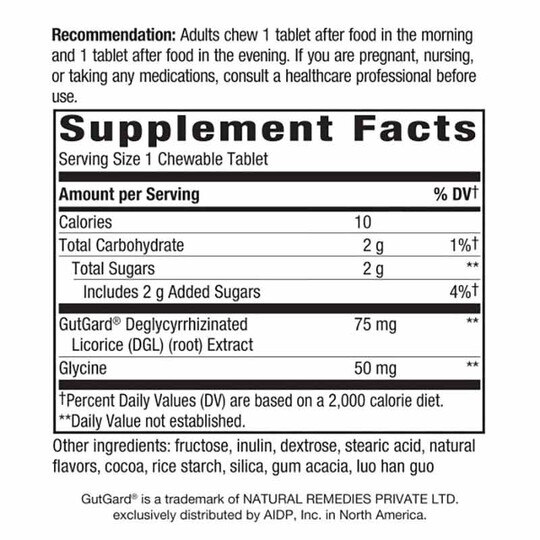 DGL Ultra Chocolate Flavor, 90 Chewable Tablets, NWA