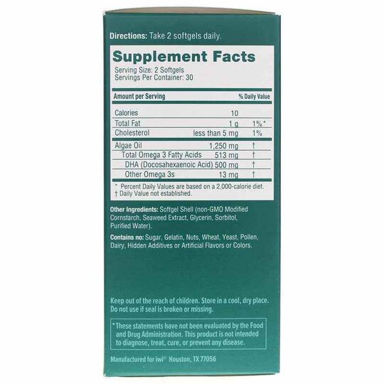 DHA Omega-3, 60 Softgels, IWI