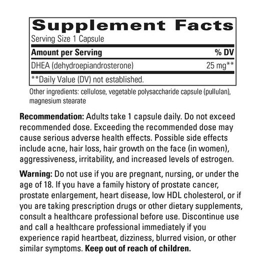 DHEA 25 Mg, 60 Veg Capsules, INT