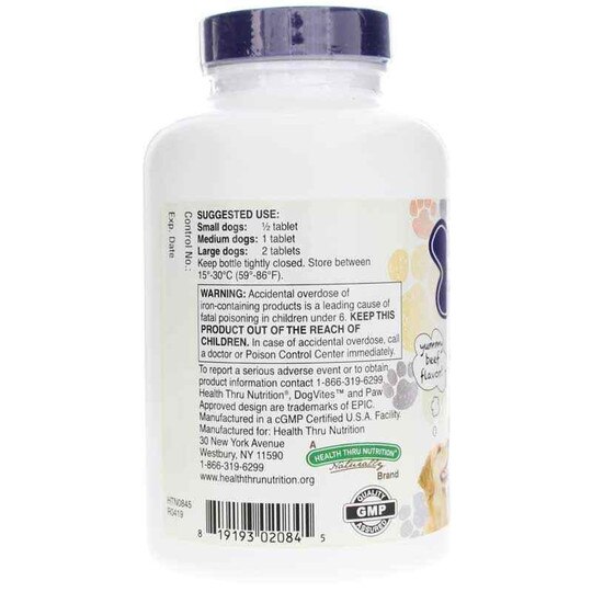 DogVites Multi-Vitamin & Mineral Formula, 100 Chewable Tablets, HTN