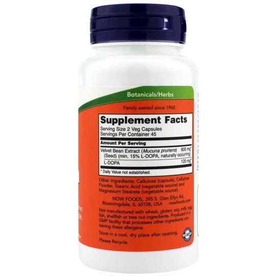 DOPA Mucuna, 90 Veg Capsules, NOW