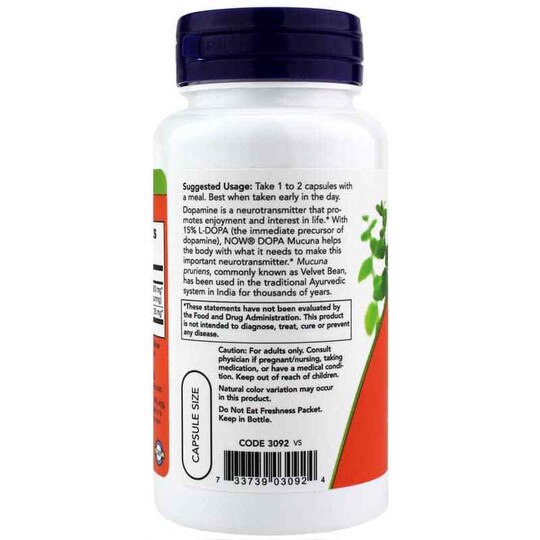 DOPA Mucuna, 90 Veg Capsules, NOW
