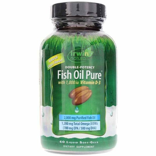 Double-Potency Fish Oil Pure, 60 Liquid Softgels, IRN