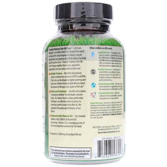 Double-Potency Fish Oil Pure, 60 Liquid Softgels, IRN
