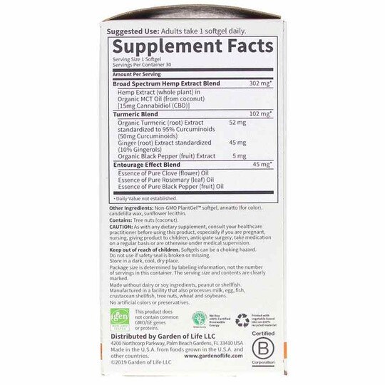 Dr. Formulated CBD 15 Mg Inflammatory Response, 30 Veg Capsules, GOL