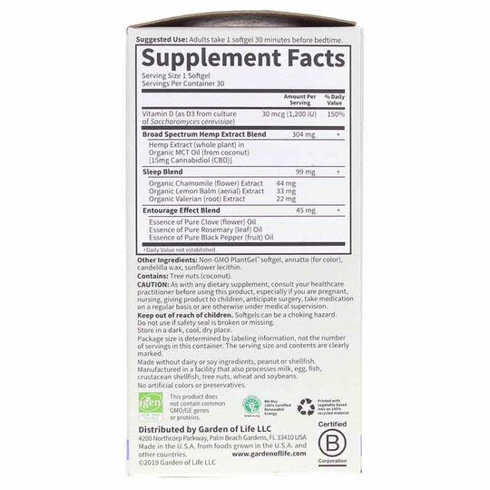 Dr. Formulated CBD 15 Mg Sleep, 30 Softgels, GOL