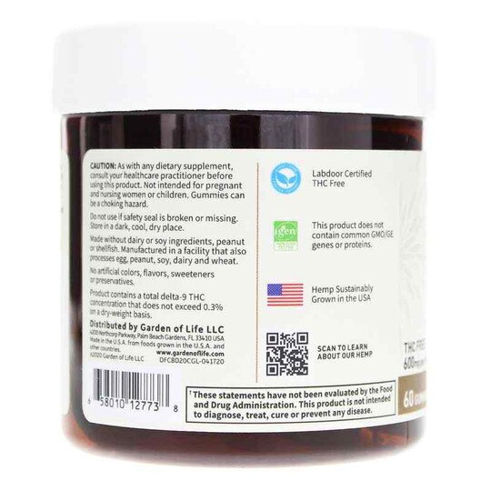 Dr. Formulated CBD Gummies 20 Mg Tart Cherry, Garden of Life