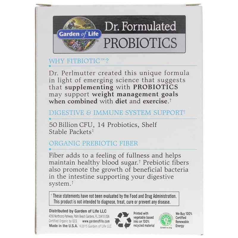 Dr. Formulated Probiotics Fitbiotic, Garden of Life