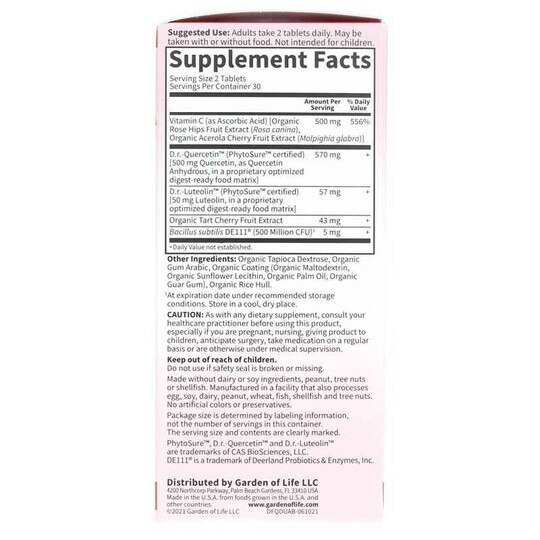 Dr. Formulated Quercetin Drop Uric Acid, 60 Vegan Tablets, GOL