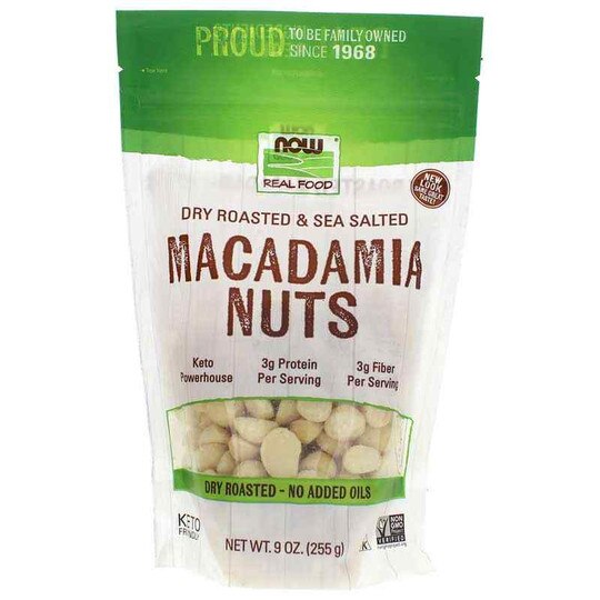 Dry Roasted Macadamia Nuts with Sea Salt, NOW Foods